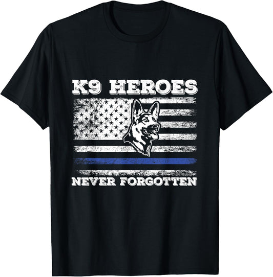 K9 Veteran Military Working Dog USA US Flag K9 Veterans Day T-Shirt