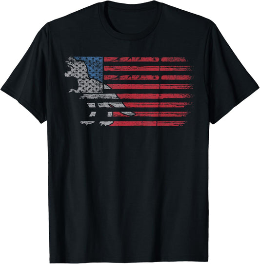 Dinosaur 4th of July American Flag - Dinosaur Toddler T-Shirt
