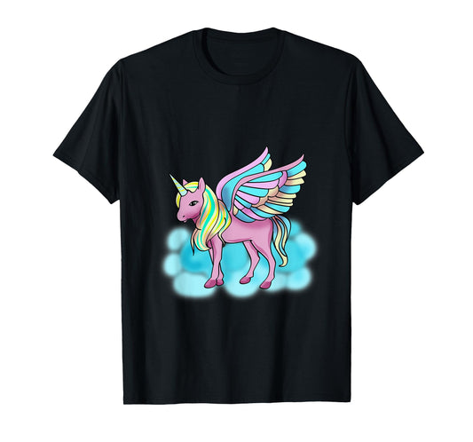 Magical Pink Pegasus with Wings - Unicorn T-Shirt