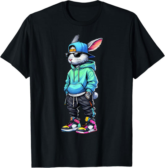 Cool Bunny Rabbit Sunglasses Easter Day For Boys Men Kids T-Shirt