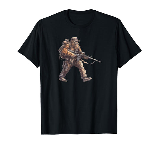 Tacti-Squatch Tactical Sasquatch Military Bigfoot AR15 T-Shirt