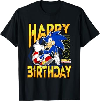 Sonic The Hedgehog Birthday Happy Birthday Thumbs Up Logo T-Shirt