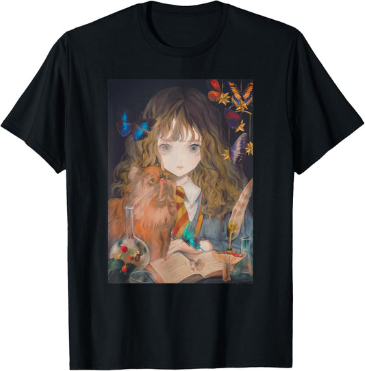 Harry Potter Deathly Hallows 2 Hermione And Cat Portrait T-Shirt