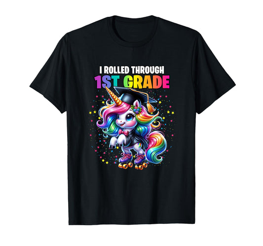 Graduation 1st Grade Unicorn Roller Skate Girls Grad T-Shirt