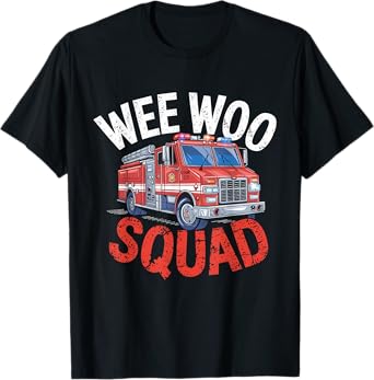 Wee Woo Squad Funny Firefighter Fire Truck Fireman Men Women T-Shirt