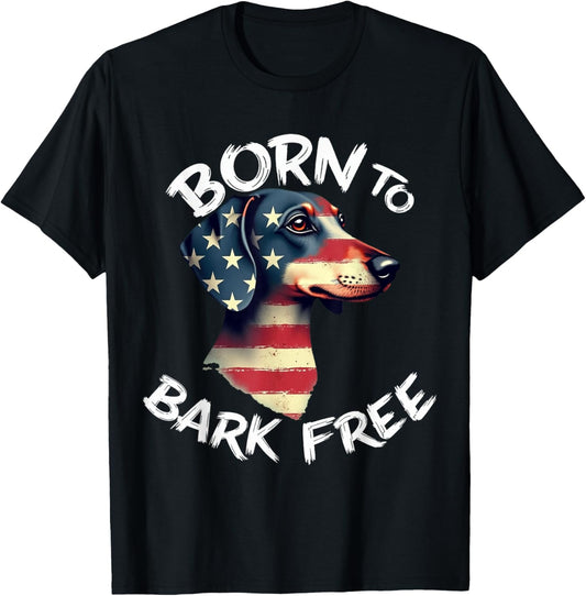 Funny Wiener Dog Vintage Dachshund American Flag T-Shirt