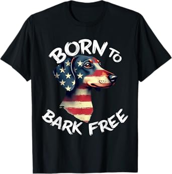Funny Wiener Dog Vintage Dachshund American Flag T-Shirt