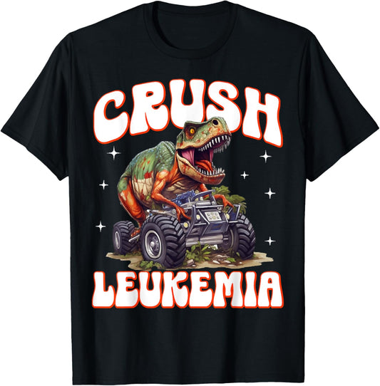 Dinosaur Leukemia Warrior Sis Awareness Ribbon Support Tee T-Shirt
