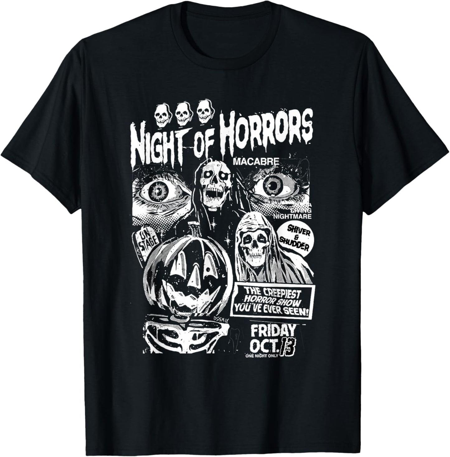 Vintage Punk Scary Night Of Horrors Ghosts Spooky Halloween T-Shirt