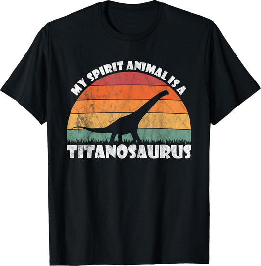 Titanosaurus My Spirit Animal - Dinosaur Retro Sunset T-Shirt