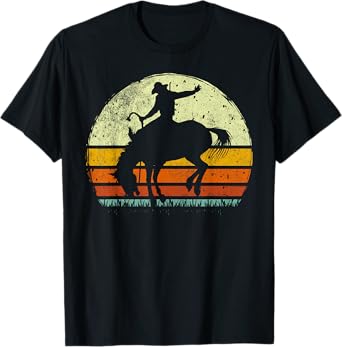 Rodeo Bucking Horse Retro Vintage Equestrian T-Shirt