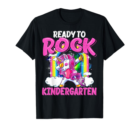 Ready To Rock Kindergarten Dabbing Unicorn Back To School T-Shirt