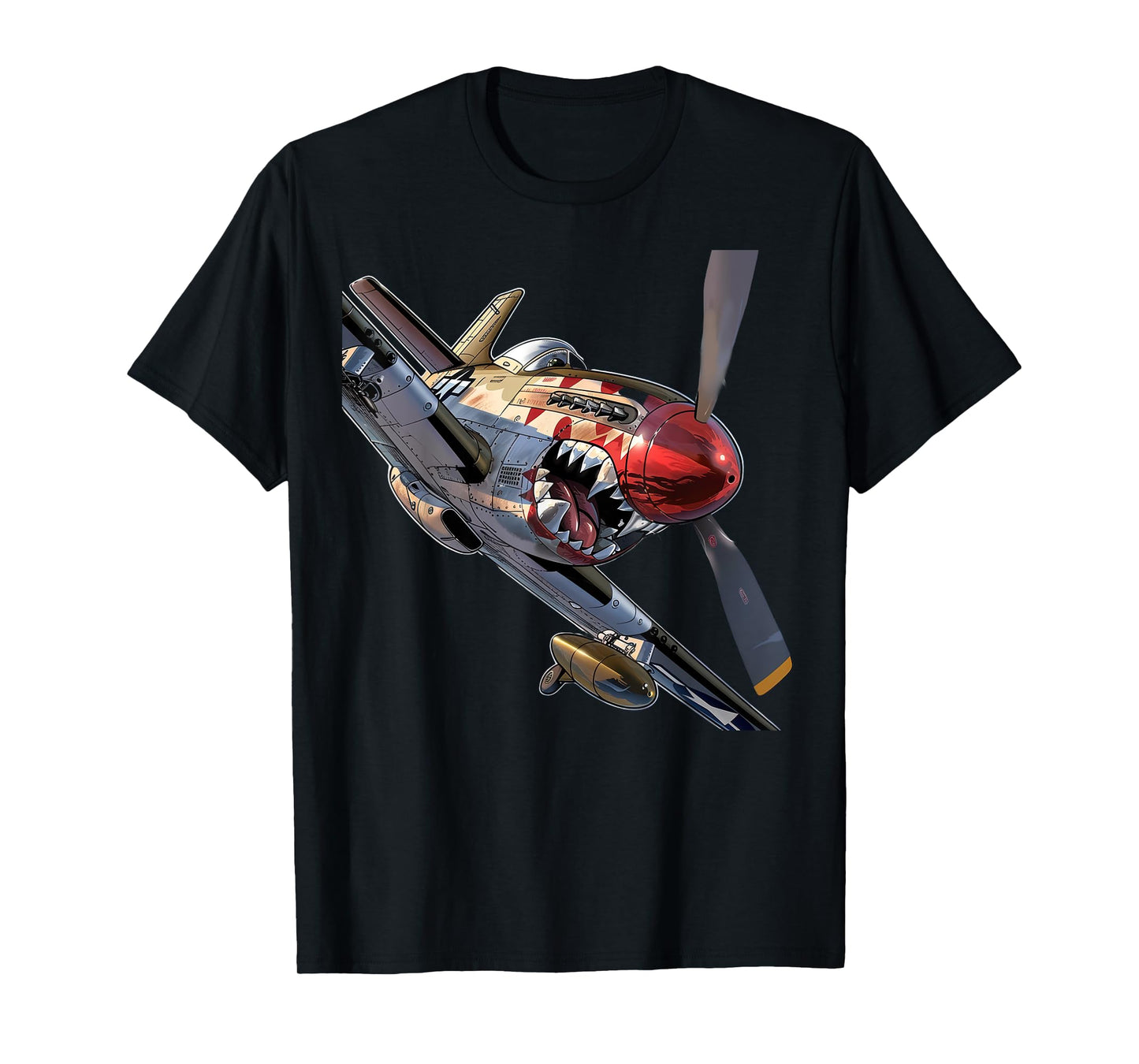 Fun Cartoon P-51 Fighter Plane Aircraft Warbird Hobbyist T-Shirt