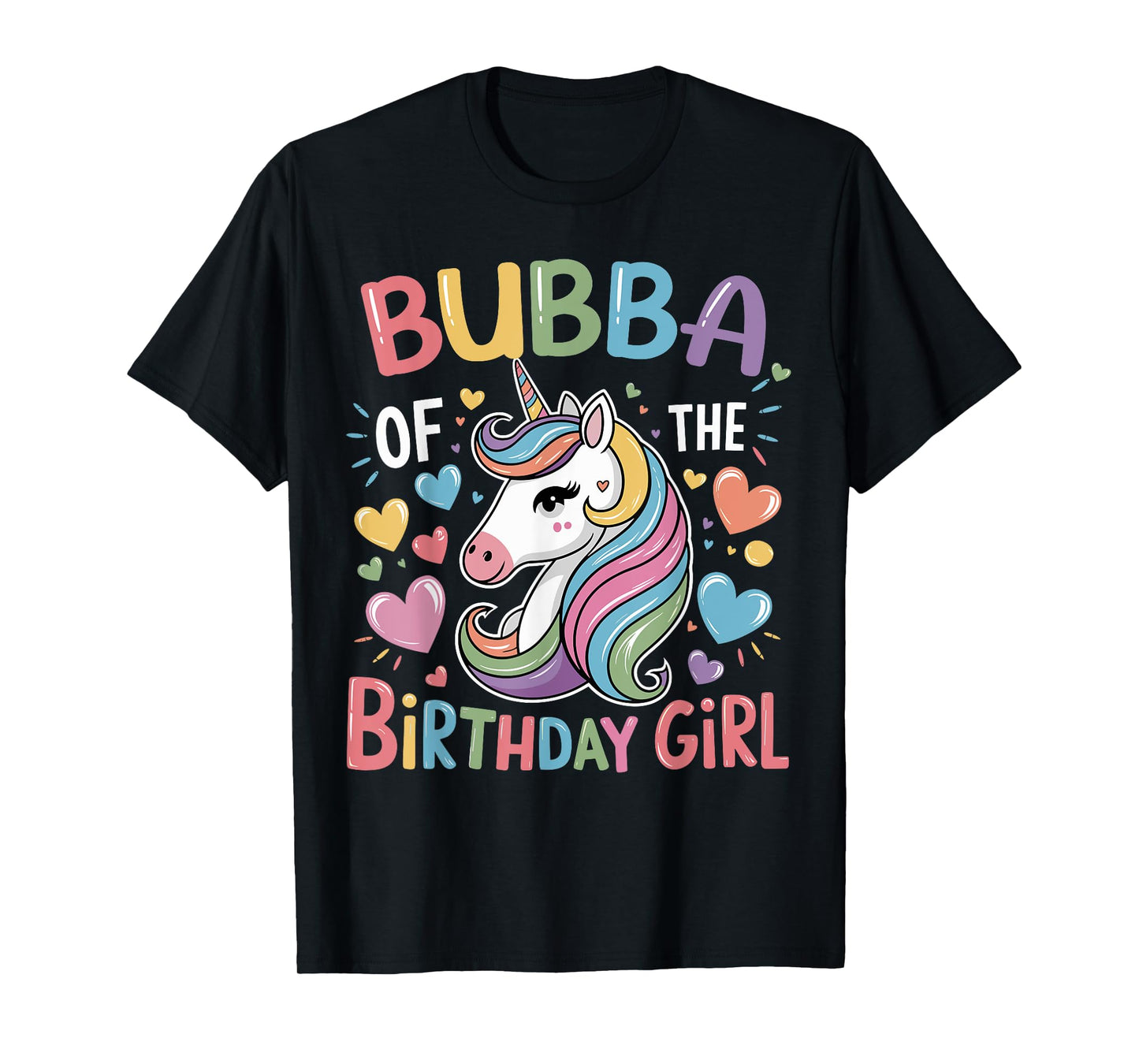 Bubba of The Birthday Girl Matching Unicorn Bday Brother T-Shirt