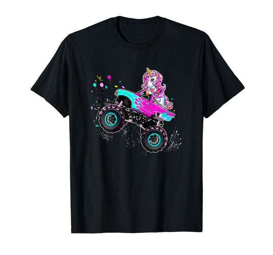 Unicorn Drive a Monster Truck -Unicorn Birthday Daughter T-Shirt