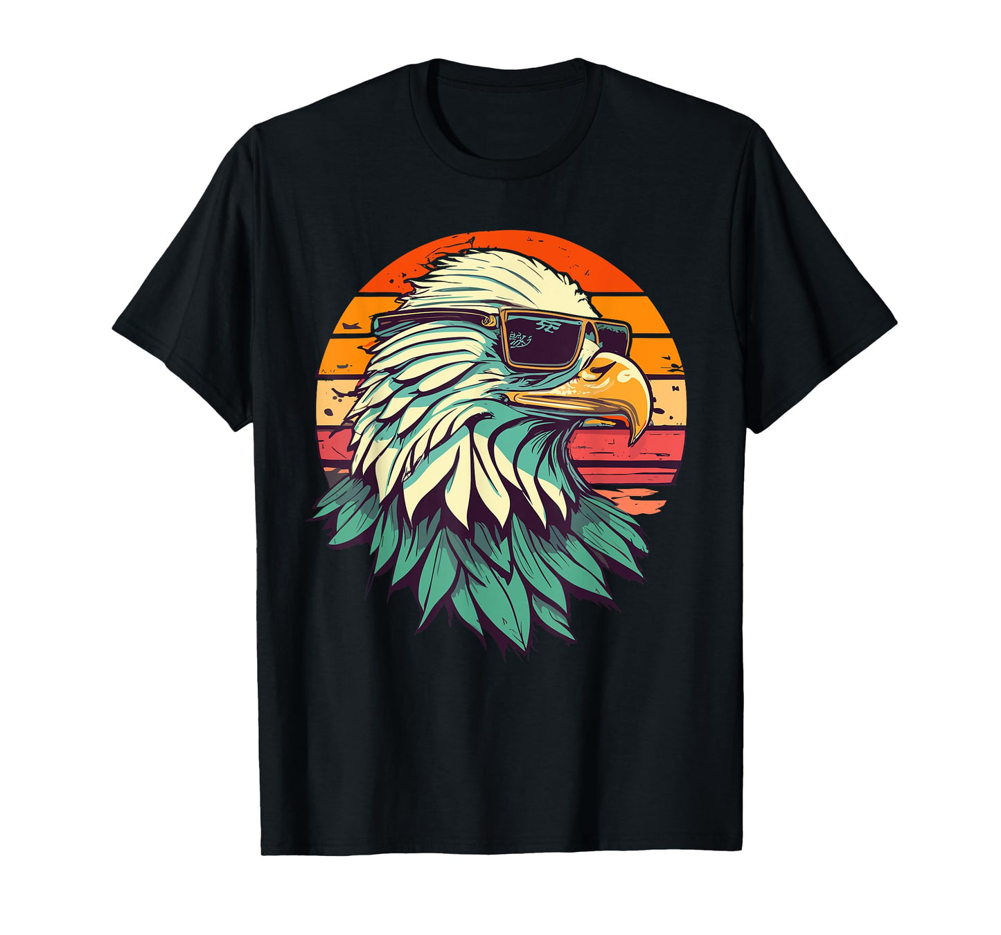 Vintage Eagle with Sunglasses - Retro American Bald Eagle T-Shirt