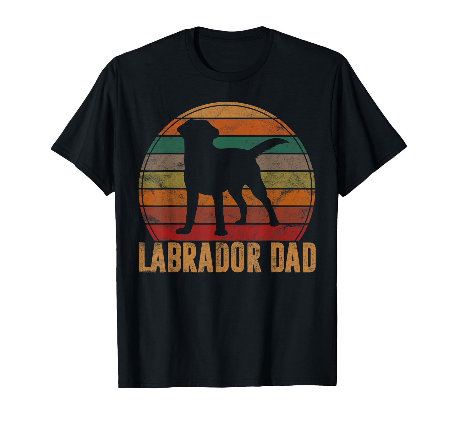 Retro Labrador Dad Gift Dog Daddy Golden Black Lab Father T-Shirt
