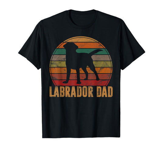 Retro Labrador Dad Gift Dog Daddy Golden Black Lab Father T-Shirt