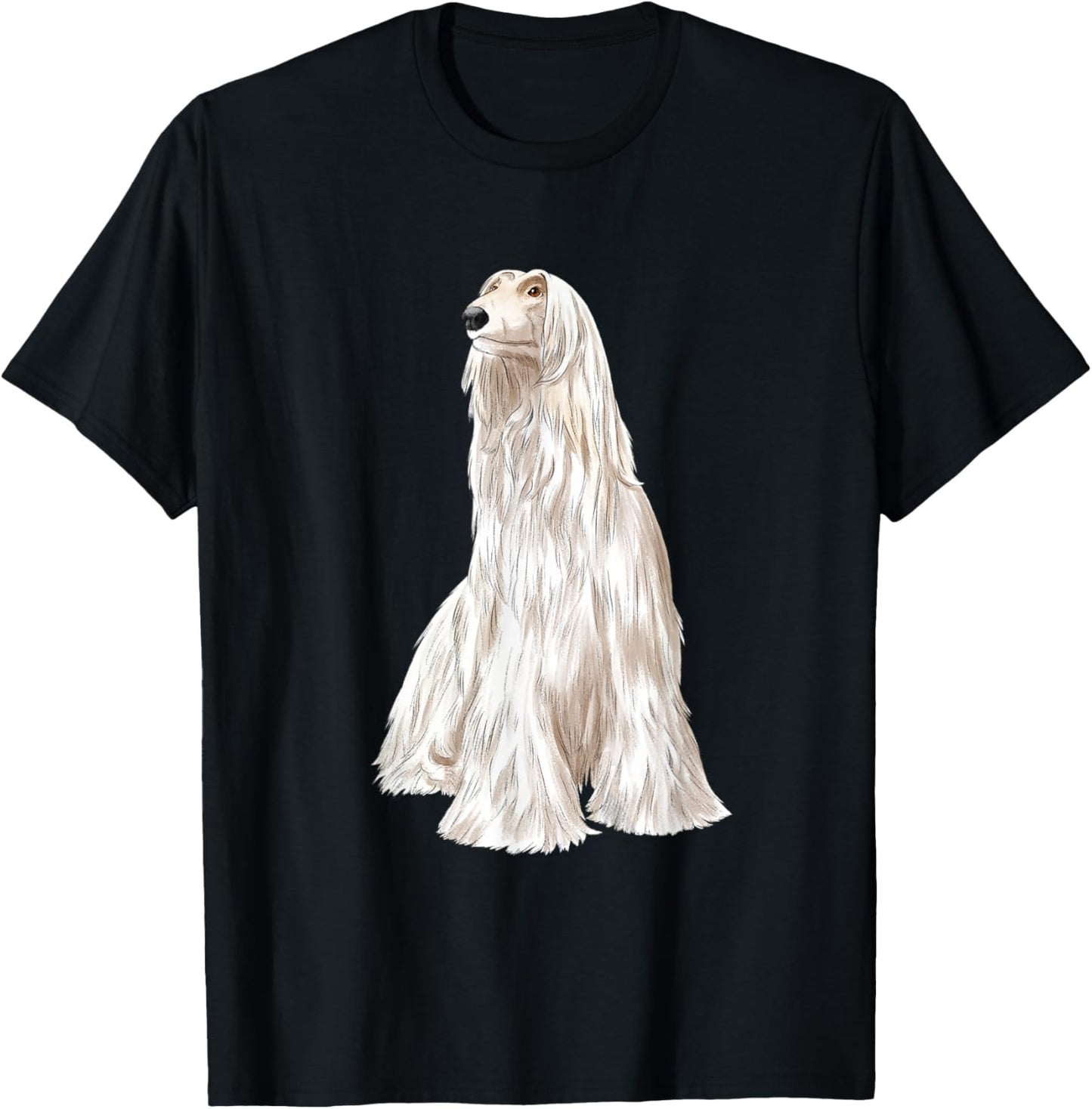 Sitting Dog White Afghan Hound T-Shirt