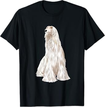 Sitting Dog White Afghan Hound T-Shirt