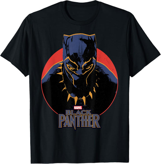 Marvel Black Panther Movie Retro Circle Portrait T-Shirt T-Shirt