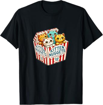 Kitten Nuggets Food Pun Cat Lover Chicken Nuggets T-Shirt