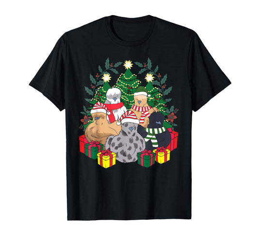 Poultry Farmer Funny Silky Silkie Chicken Lover Co Silkie Silky Chickens Christmas Xmas Cute Graphic Men's Black Cotton Blend T-Shirt