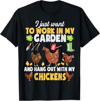 Chicken Animal Farm Garden For Farmer, Men, Women, Gardening T-Shirt