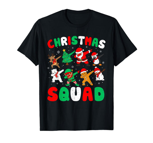 Funny Christmas Squad Santa Dabbing Elf Xmas Family Matching T-Shirt