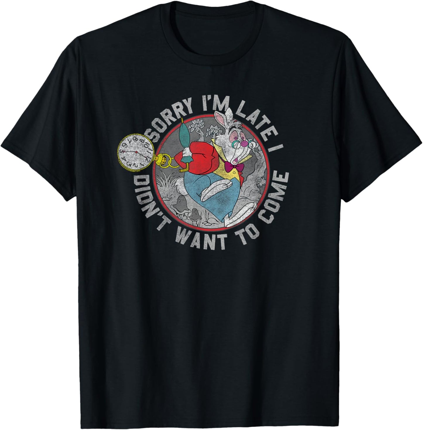 Disney Alice In Wonderland White Rabbit Sorry I Am Late T-Shirt