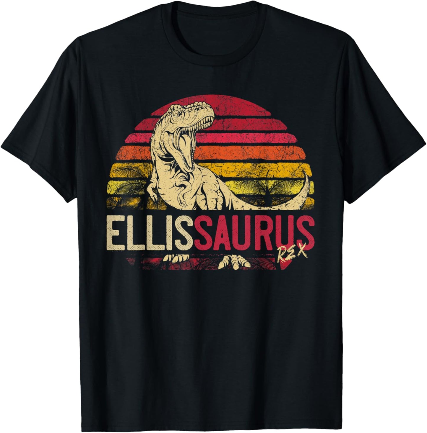 Ellis Saurus Funny Personalized Dinosaur T Rex Name Boy Gift T-Shirt