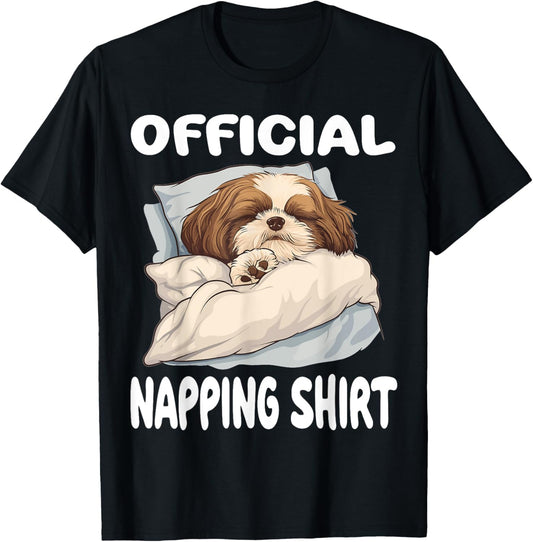 Shih Tzu Dog Official Napping shirt Pajamas Nightgown T-Shirt