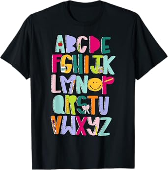 Alphabet Learning Letters ABCs First Day Of School Boy Girl T-Shirt