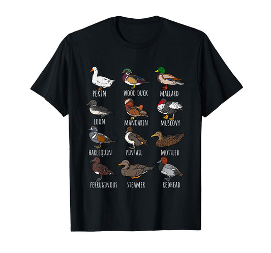 Types Of Ducks breeds Collection, Cute identification Duck T-Shirt