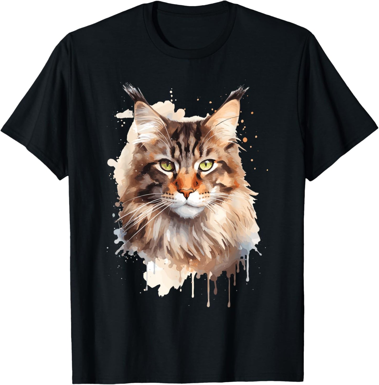 Maine Coon Cat Lovers Design Pop Art Maine Coon Cat T-Shirt