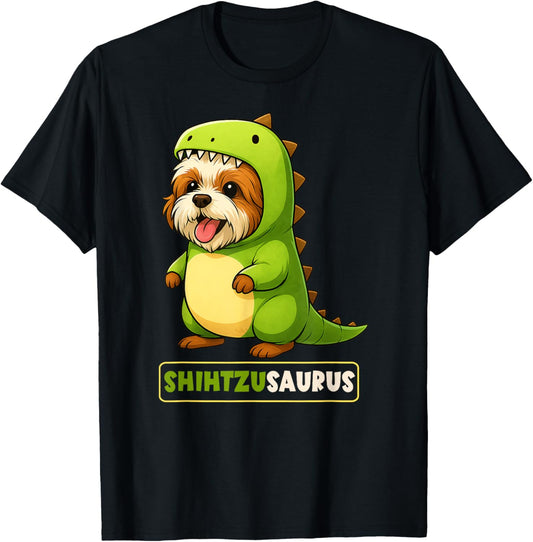 Shih Tzu Dinosaur Costume Shihtzusaurus Trex Mom Dad Kids T-Shirt