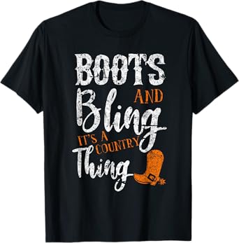 Boots & Bling It's Country Thing Horseback Riding Cowgirl T-Shirt