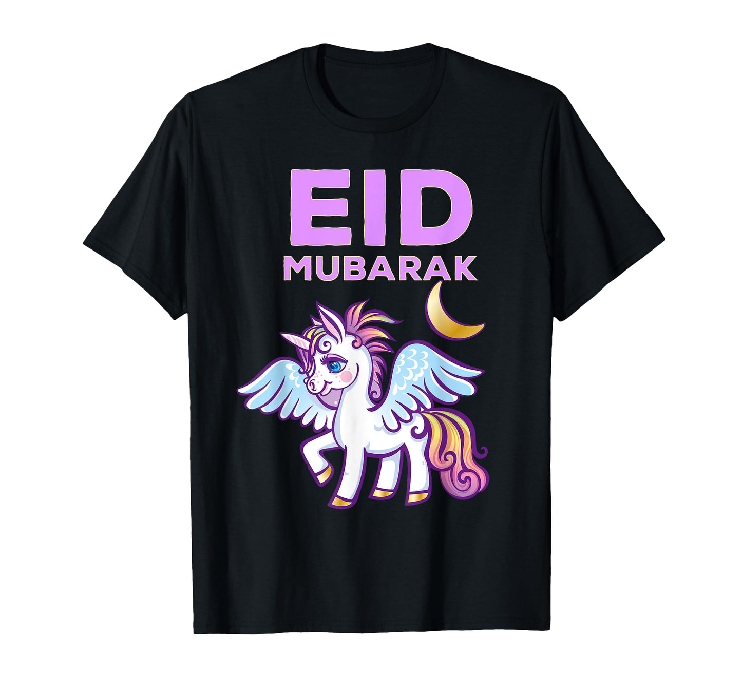 Eid Mubarak Gift for Kids Girls Eid Mubarak Unicorn T-Shirt