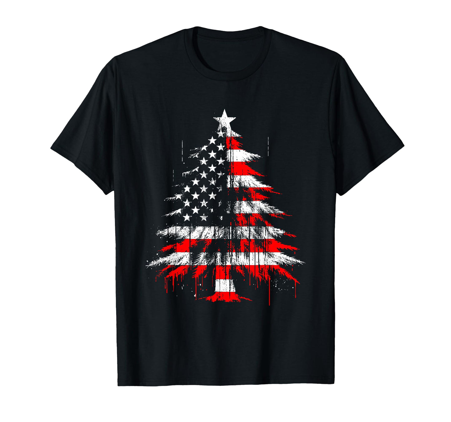 Christmas Tree American Flag - Patriotic USA Xmas Lover T-Shirt