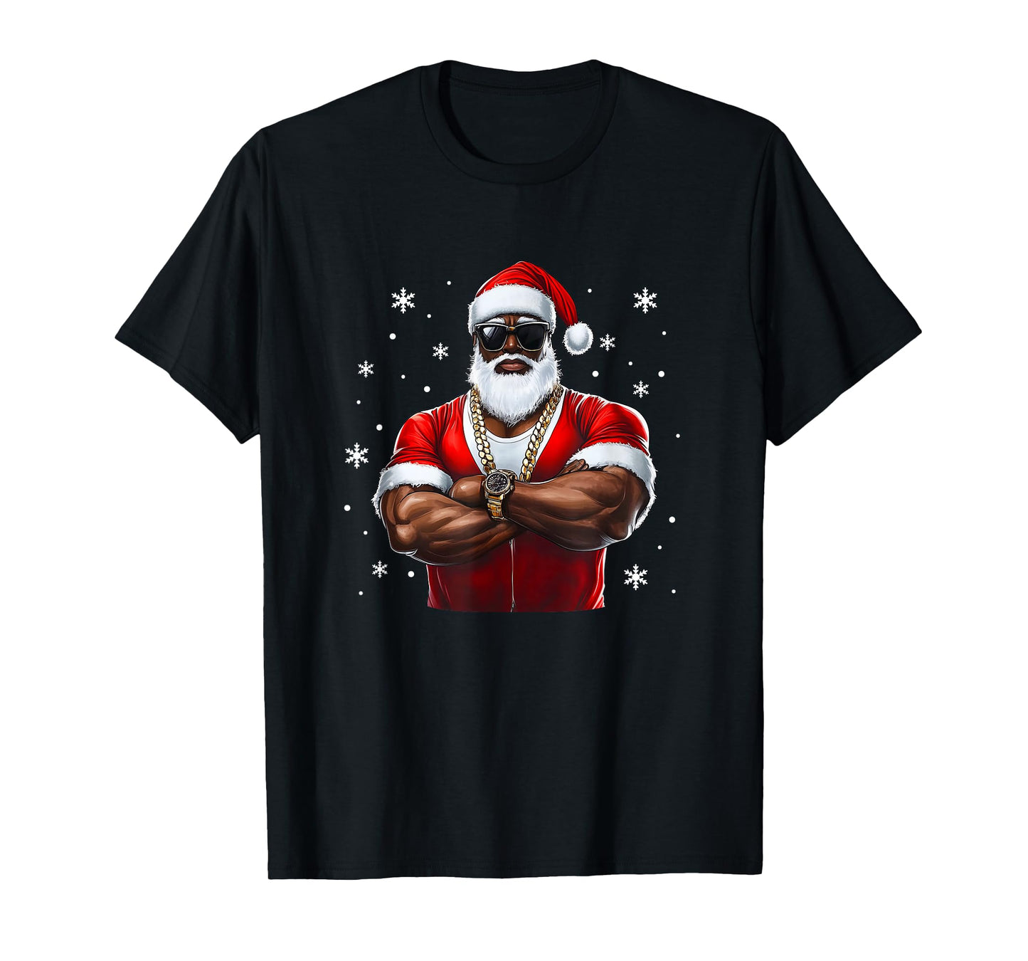 African American Santa Christmas Cool Afro Black X-Mas T-Shirt