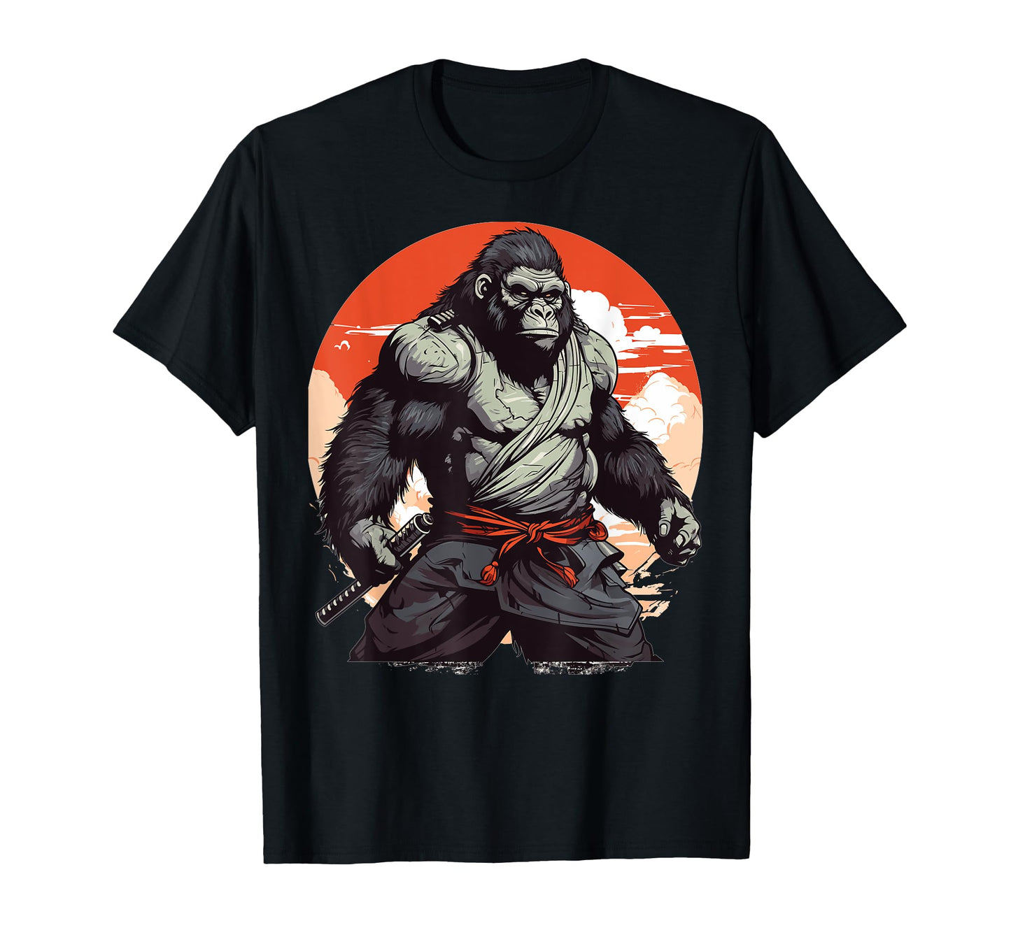 Samurai Monkey Warrior Japanese Ninja Gorilla Kawaii T-Shirt