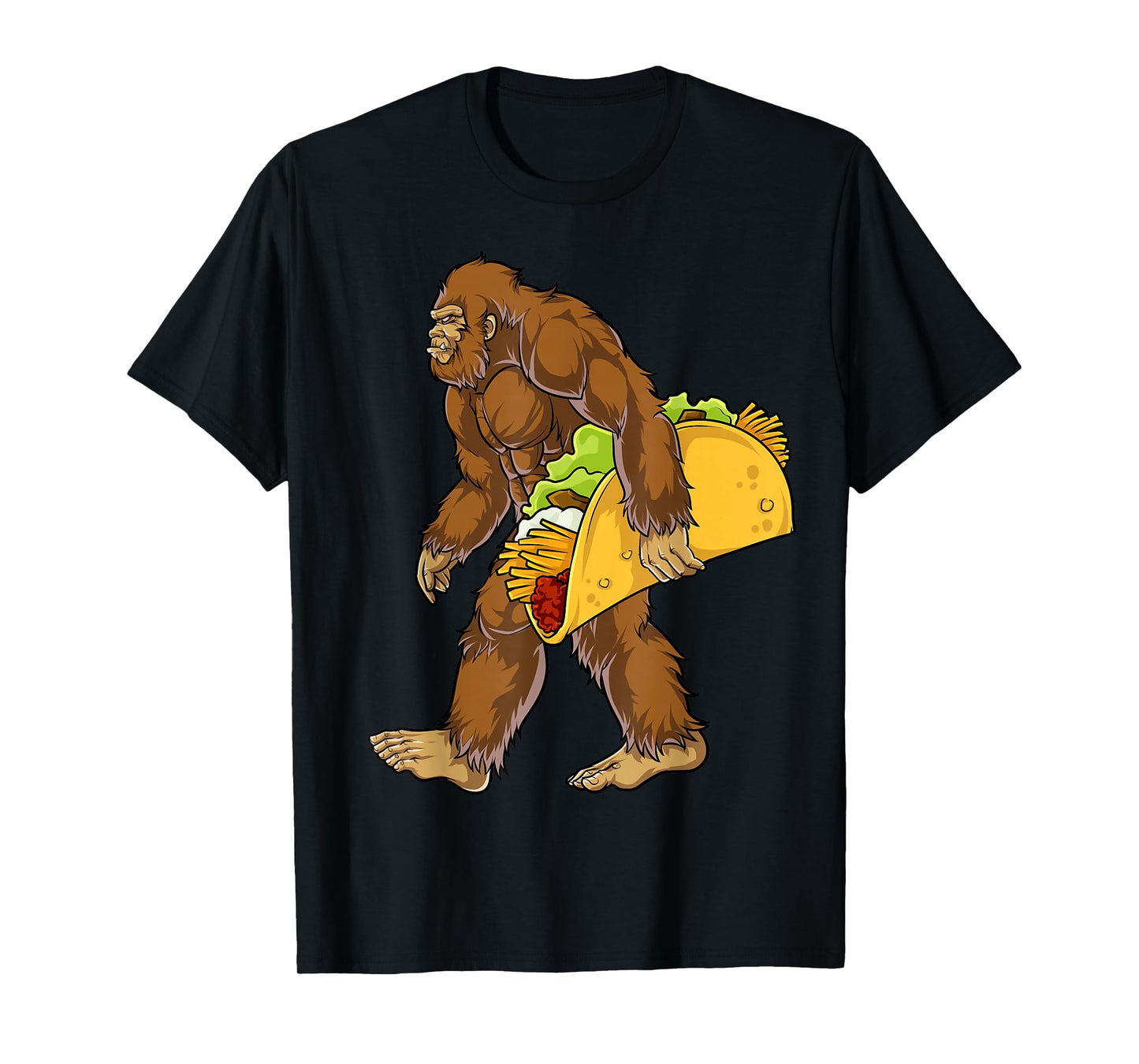 Bigfoot Carrying Taco Funny Cinco de Mayo Boys Men Sasquatch T-Shirt