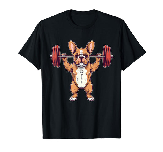 French Bulldog Weightlifting Funny Deadlift Men Fitness Gym T-Shirt