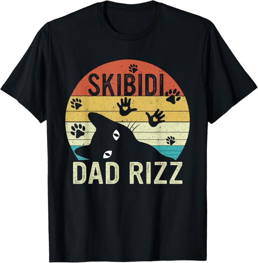 Cat Daddy Funny Fathers Day for Cat Skibidi Dad Rizz T-Shirt