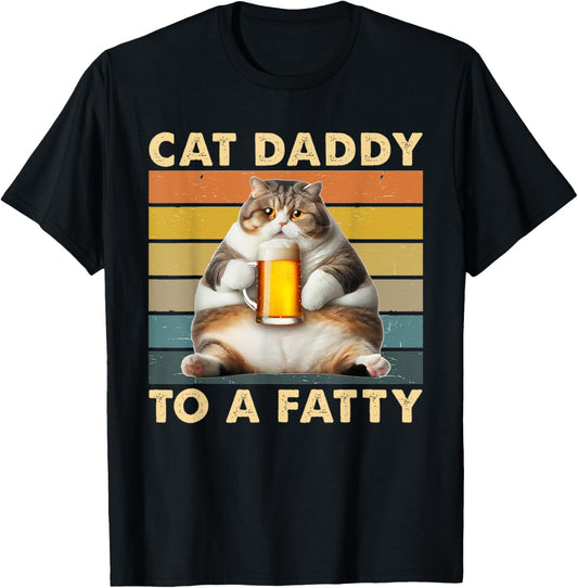 Vintage Cat Daddy To A Fatty Cats Owner Cat Lovers T-Shirt