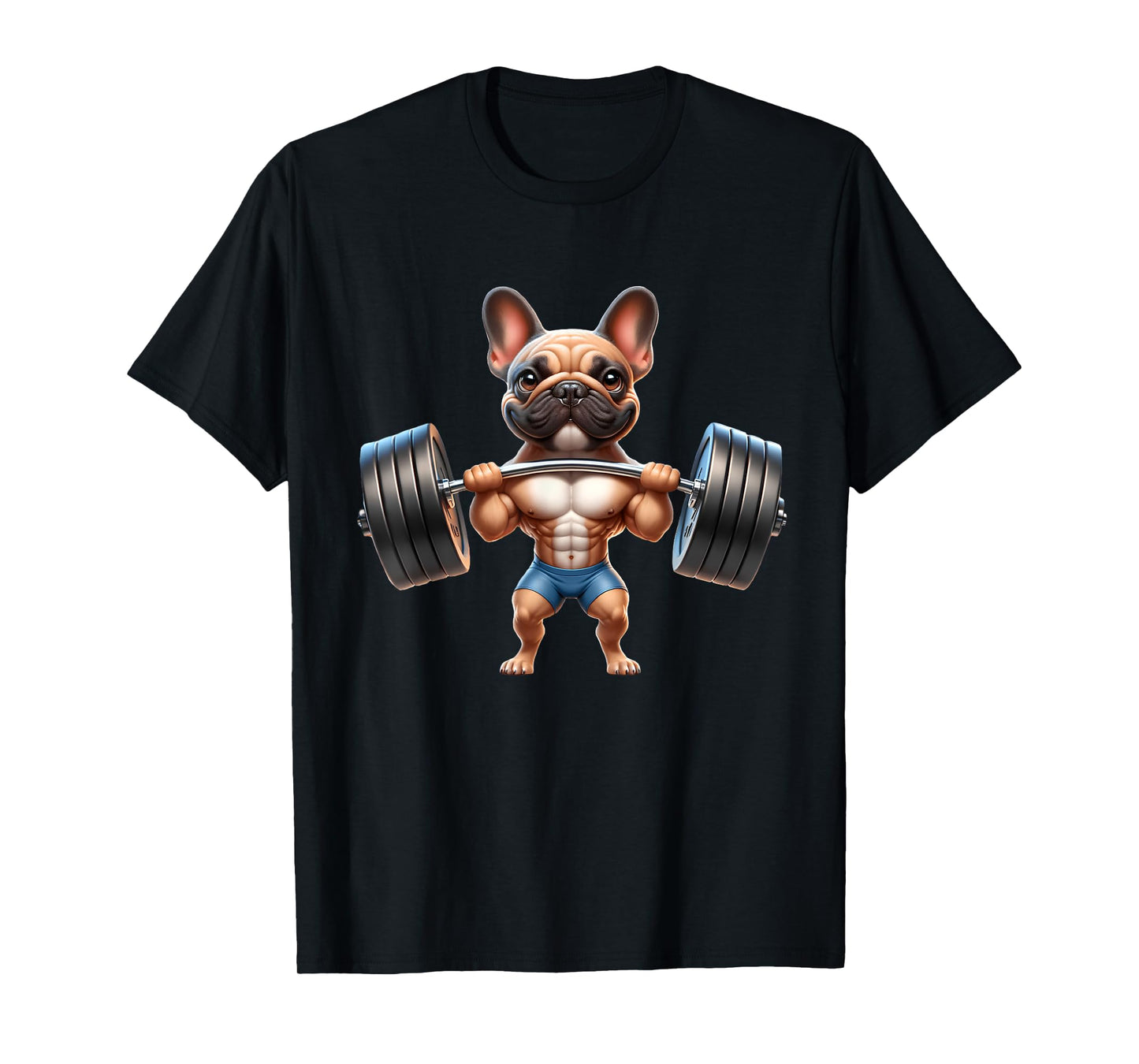 French Bulldog Gym Frenchie Weightlifter Bodybuilding T-Shirt for Men Women Kids