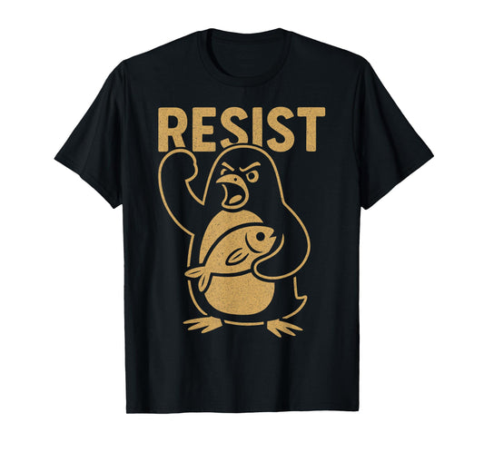 Resist Angry Penguin Rebel Activist Protest Against Tariffs T-Shirt