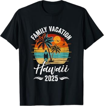 Family Vacation 2025 Vintage Hawaii Summer Matching Trip T-Shirt