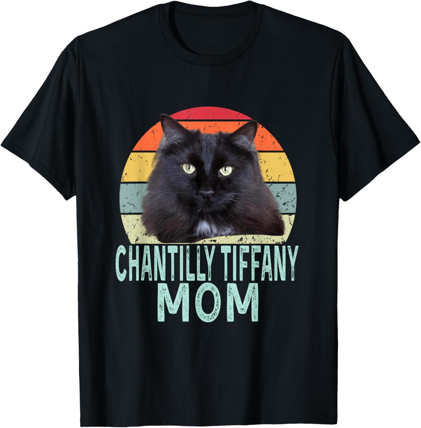 Chantilly-Tiffany Cat Mom Funny Retro Vintage Cats Heartbeat T-Shirt