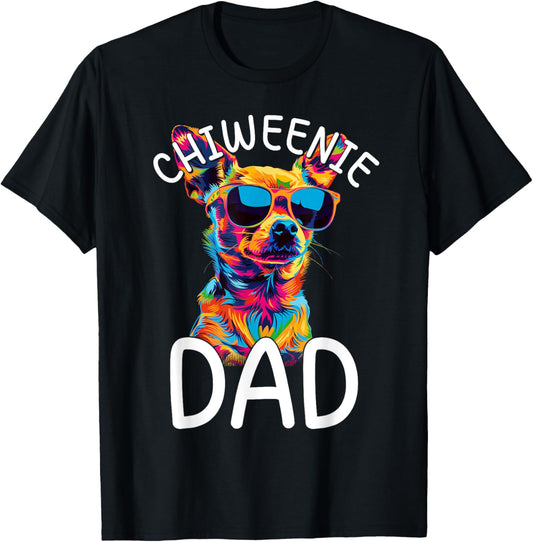Chiweenie Lover Colorful Pop Art Mens Chiweenie Dad T-Shirt